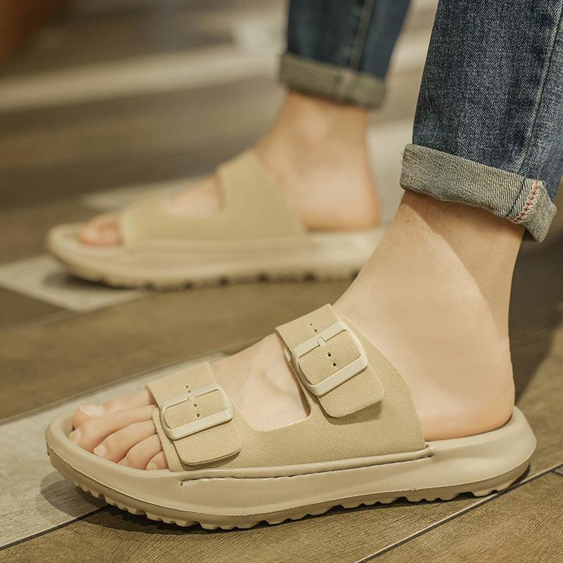 2025 Summer New Slippers Men's Korean Version Trendy Casual Lazy One Pedal Trendy Shoes Breathable Versatile Bag Head Half Drag