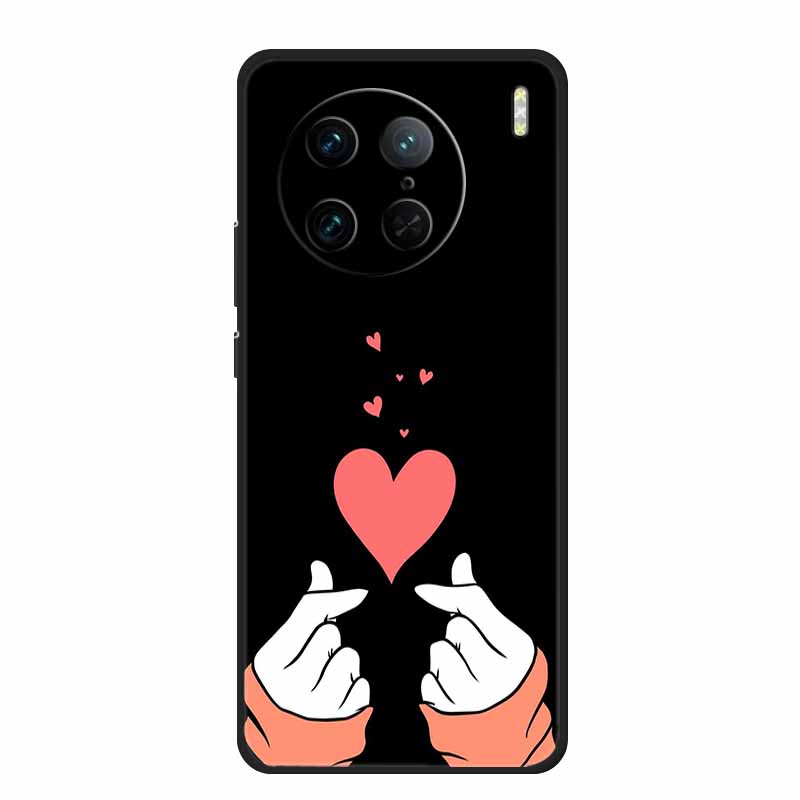For Vivo X90 Pro 5G Case X 90 Pro+ Lovely Silicone Soft Back Cover Painted Cat Case For Vivo X90 Pro Plus Phone Case Cover Coque