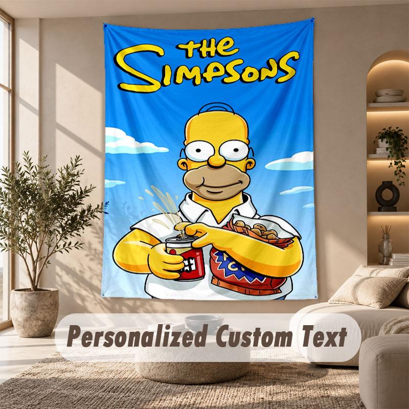 Wall Hanging Tapestry Art Cloth Bedroom Room Background DecorThe Simpsons