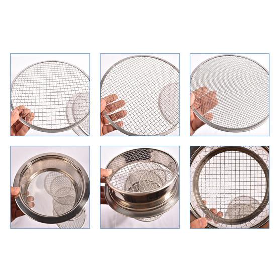 Soil Sifter Set Stainless Steel Sieve Frame with 5 Mesh Sieve Pans