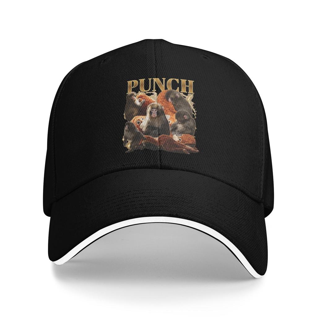 Team Punch Baby Monkey Punch Baseball Cap Vintage Couple Women Trucker Hat Breathable Print Hunting Camping Baseball Caps Gift