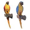 Voice Recording Parrot Tree Hanging Ornament 10.5x9.5x33cm Multipurpose Hand Painted Bird Figurine Garden Decoration Resin Craft