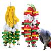 Wooden Parrot Bird Hanging Biting Toys Banana Apple Skewers Big Bunch Pet Supply