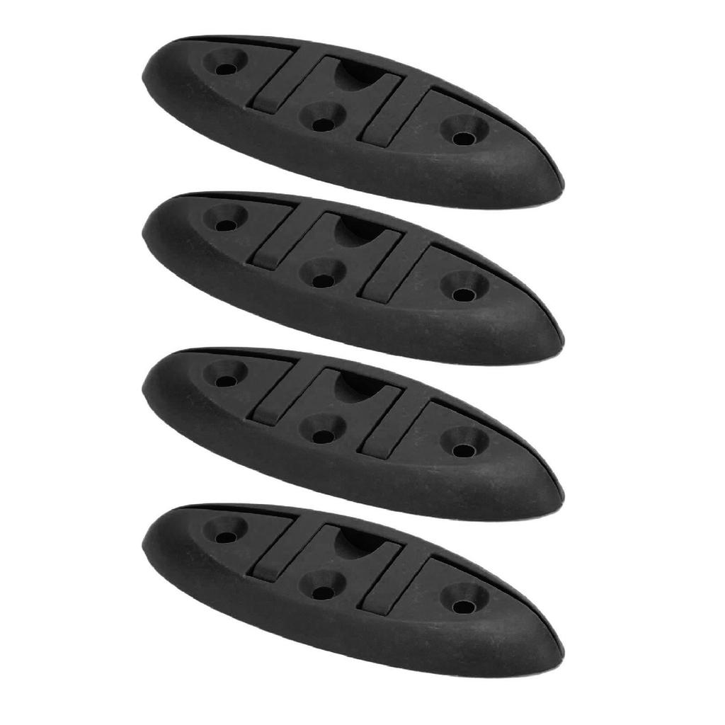 4PCS Boat Folding Cleat 5in Nylon 3 Hole High Strength Black Flip Up Dock Cleat for Marine Yacht With Installation