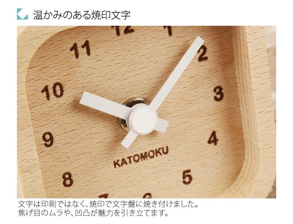 KATOMOKU Часы Muku mini clock квадратные белые настольные деревянные km-25WH 85×85×46 мм
