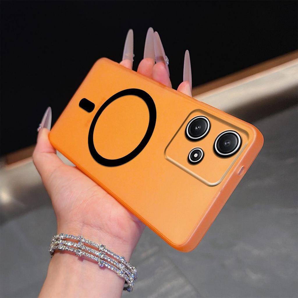 Матовый Полупрозрачный Магнитный Чехол для Телефона для Xiaomi Redmi 12 5G Мягкий ТПУ Ударопрочный Чехол