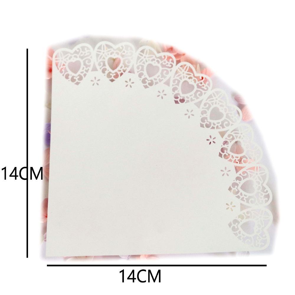 50pcs Laser Hollow Paper Cones Wedding Decoration Petals Confetti Trendy Wedding Cones