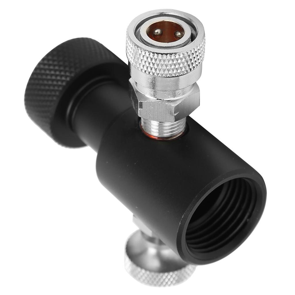 G1/2-14 CO2 Refill Adapter Connector Black Soda ASA Release Valve with 8mm Female Quick Plug