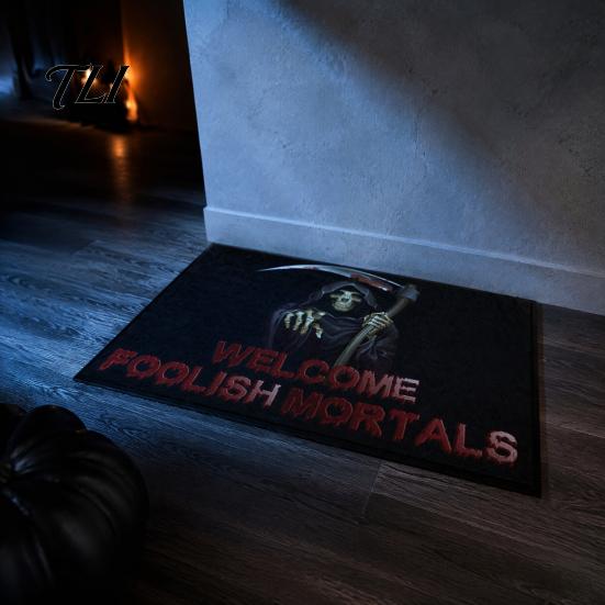Non Slip Door Rug 3D Halloween Entrance Rug, Spooky Welcome Mat Absorbent Doormat, Washable Kitchen Floor Non-Slip Diatomaceous Earth for Home