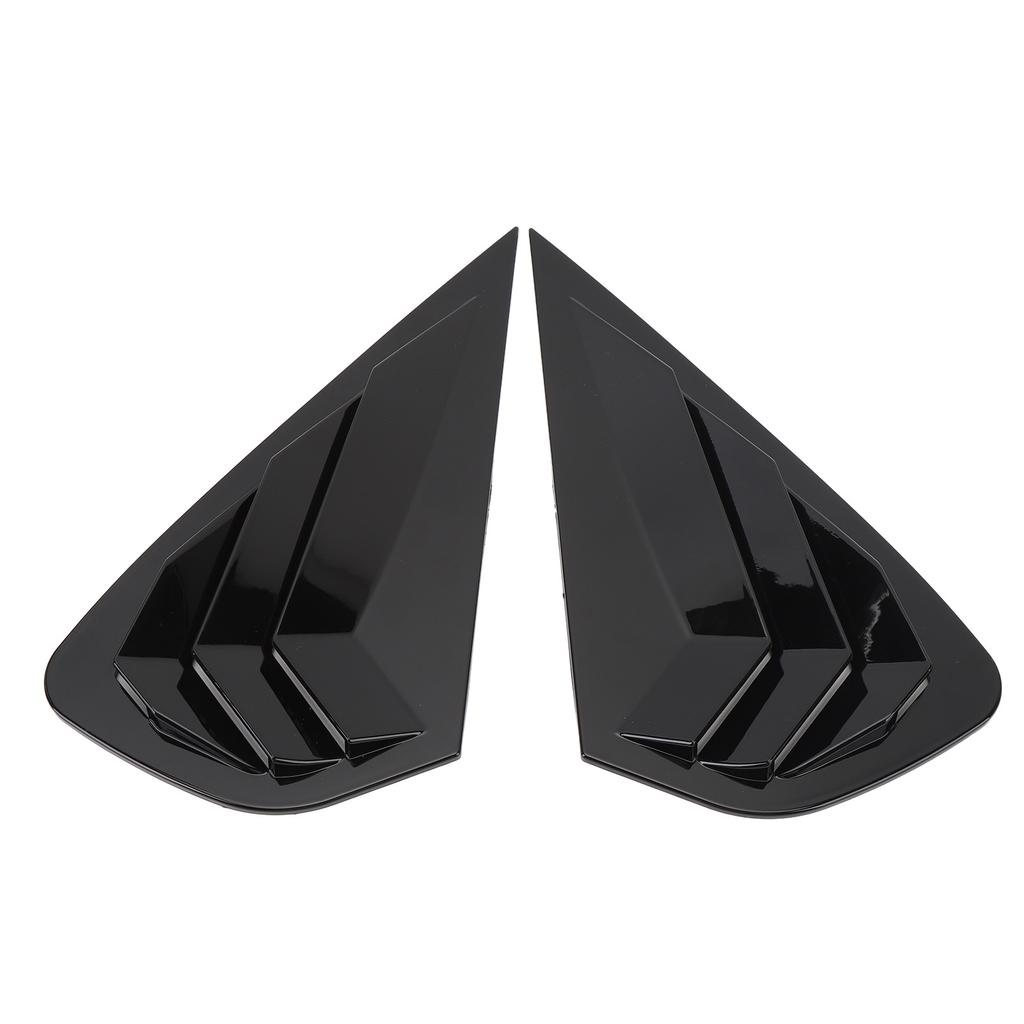 1 Pair Rear Side Window Shutter Cover Trim Glossy Black Scratch Proof Window Louver Side Vent Trim F