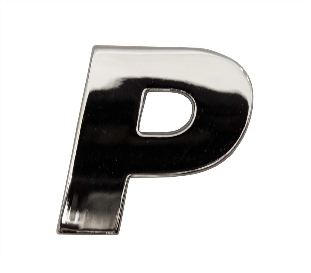 Mukojima Automobile Supplies Manufacturing MYS-045T 3D 3D Molded Emblem Sticker Alphabet P Silver