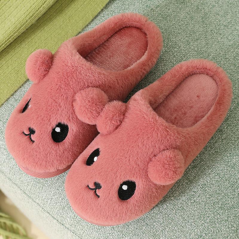 Non-slip Cartoon Dog Warm Home Plus Size Cute Plus Velvet Soft Bottom Cotton Slippers Indoor Cotton Shoes