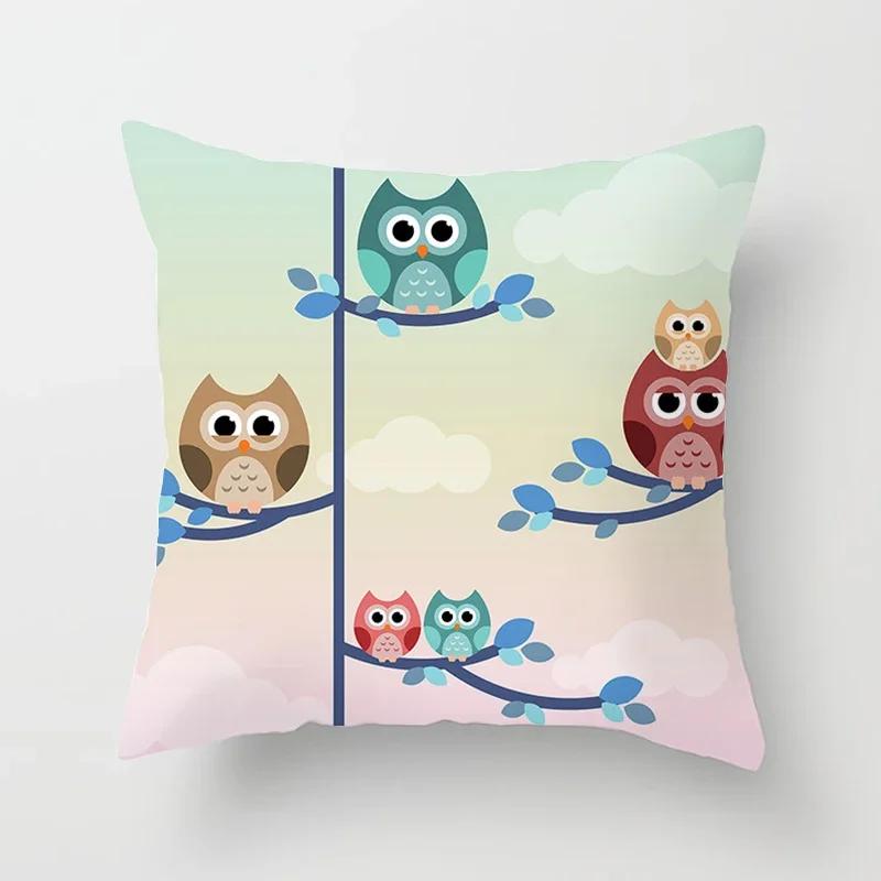 Милые наволочки на подушки с совами  Удобная наволочка x Декоративные подушки для дивана, кровати, машины, пледа, домашнего декора