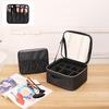 Светодиодное зеркало большой емкости с несколькими отделениями портативная дорожная косметичка для художников косметический органайзер для использования на открытом воздухе