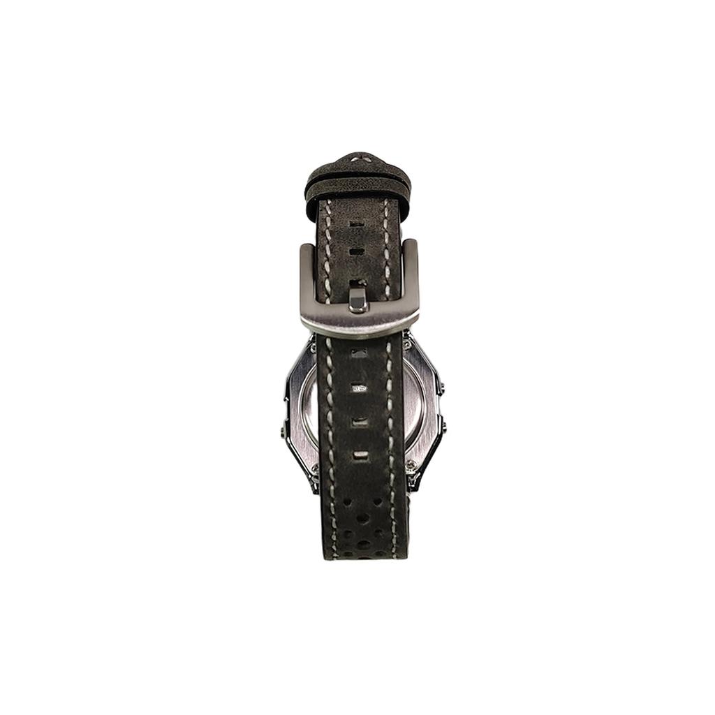 Casio Часы с кварцевым механизмом, кожаный ремешок, унисекс, фиолетовый циферблат, A159WA-N1D(Watch5--)