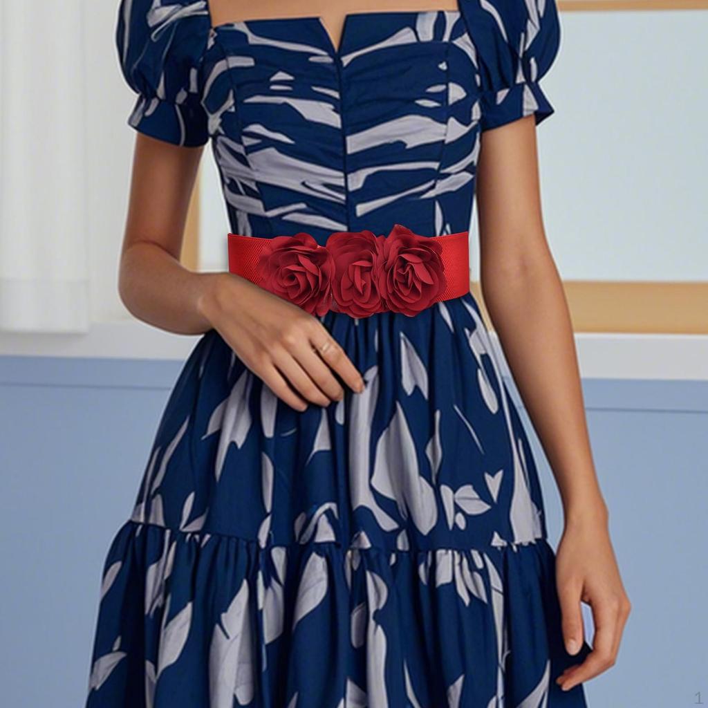 Эластичный пояс для женщин с цветочным узором