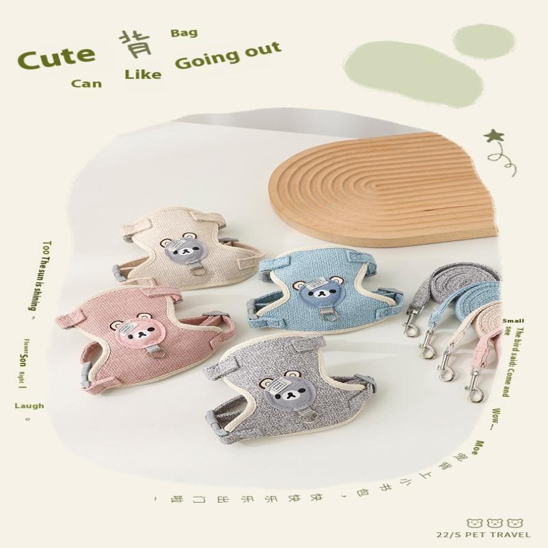 Rabbit Harness Leash Breathable Dog Walking Harness Anti Pull Adjustable Vest For Small Animals Hamster Guinea Pig Ferret Kitten