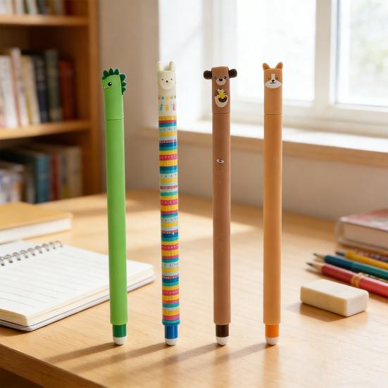 Милые стираемые ручки, веселые цветные гелевые ручки для письма, рисования и списков, гладко пишущая ручка для школы, офиса, праздничных открыток