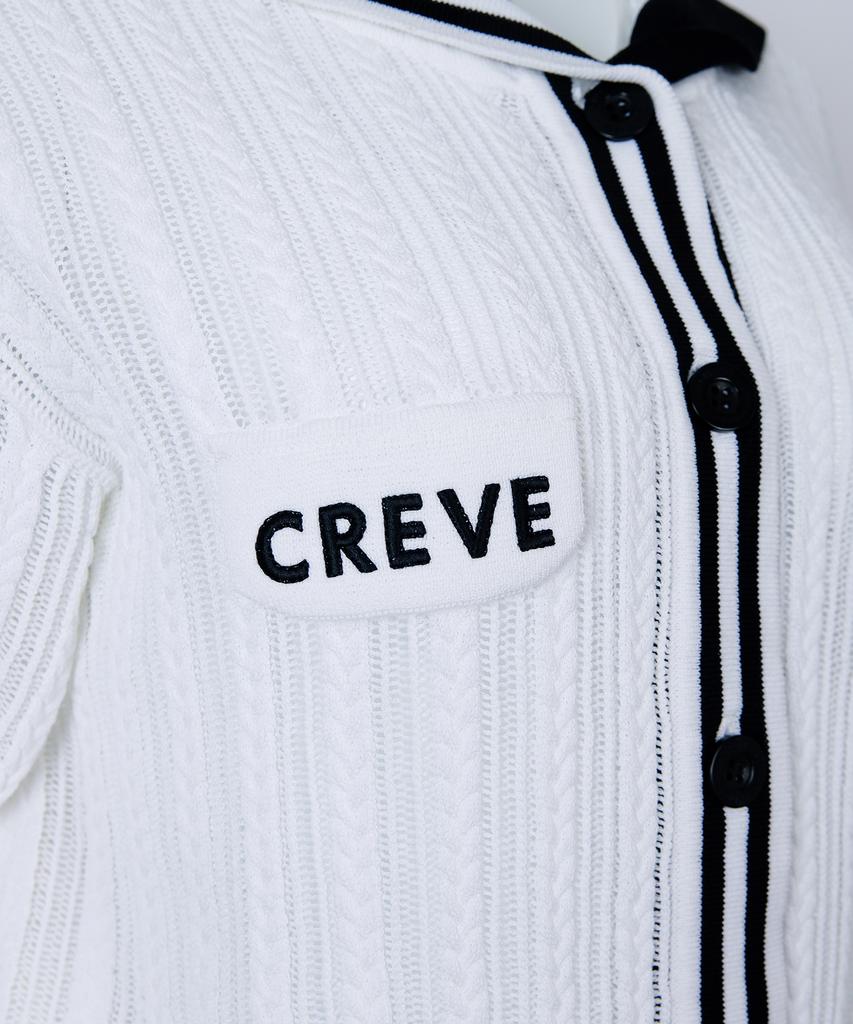 CREVE9 Crop Short Sleeve Cardigan Wh