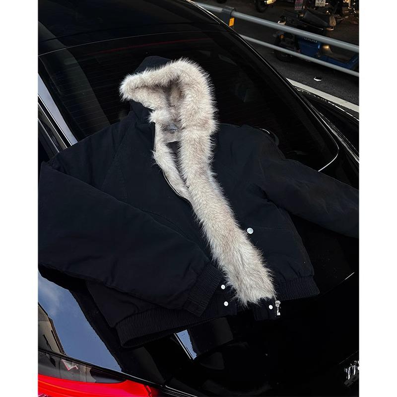 Мужская зимняя хлопковая куртка с капюшоном CleanFit и воротником из искусственного меха - Стиль Zuo Shan Diao High Street