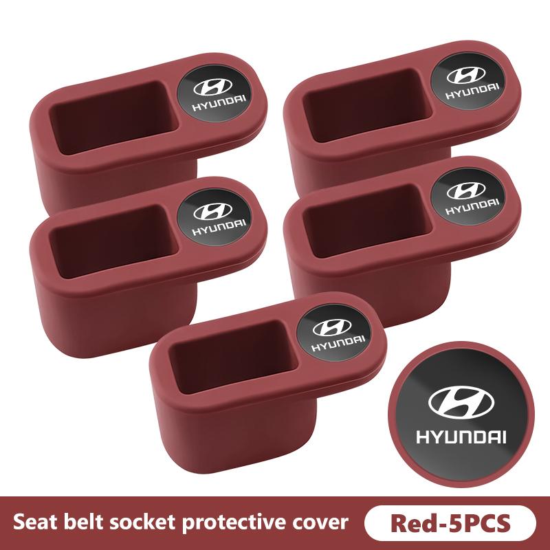Car Seat Belt Socket Protective Cover Latch Silicone Cover Scratch Retainer Interior Accessories For Hyundai Genesis Azera GDI PP38
