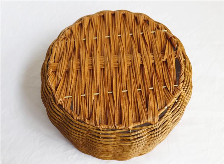 Handmade Pastoral Woven Rattan Flower Basket for Creative Arrangements and Succulent Decorations
