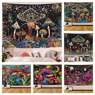 Хиппи Грибной Гобелен Психоделические Глаза Гобелены Триповый Морской Павлин Богемный Настенный Декор Абстрактное Океанское Пляжное Полотенце