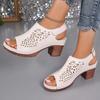 Модные женские сандалии 2024 года, высококачественная женская обувь, большие размеры, повседневные сандалии в стиле ретро, женские туфли на высоком каблуке, женские туфли Zapatos Mujer