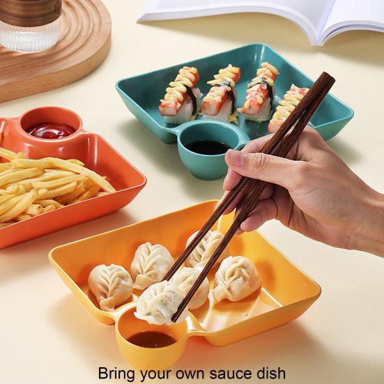 Dumpling Plate Non-slip Stackable Plastic Dipping Saucer Sushi Dish