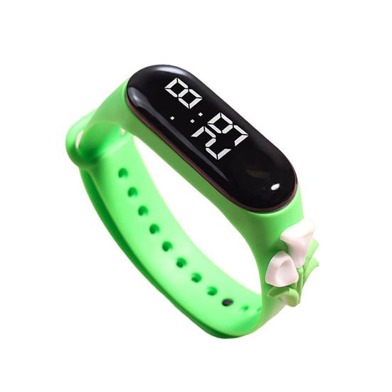 Детские повседневные кварцевые наручные часы с цифровым дисплеем и красочным силиконовым ремешком