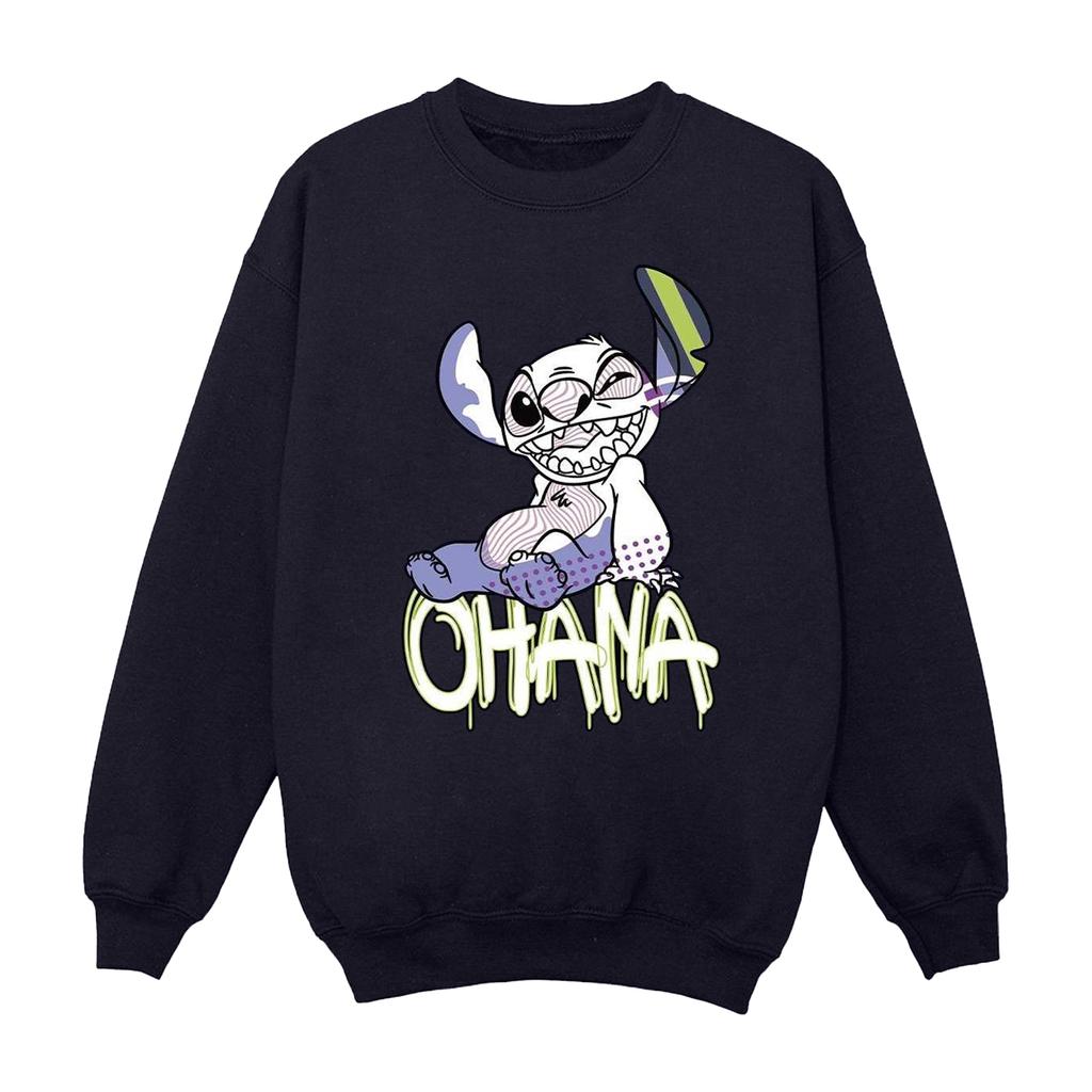 Disney Womens/Ladies Lilo And Stitch Ohana Graffiti Sweatshirt