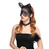 Sexy Lace Cat Ears Veil Headbands Black Hairbands Eye Mask Anime Cat Girl Cosplay Hair Accessories For Women Girls Christmas