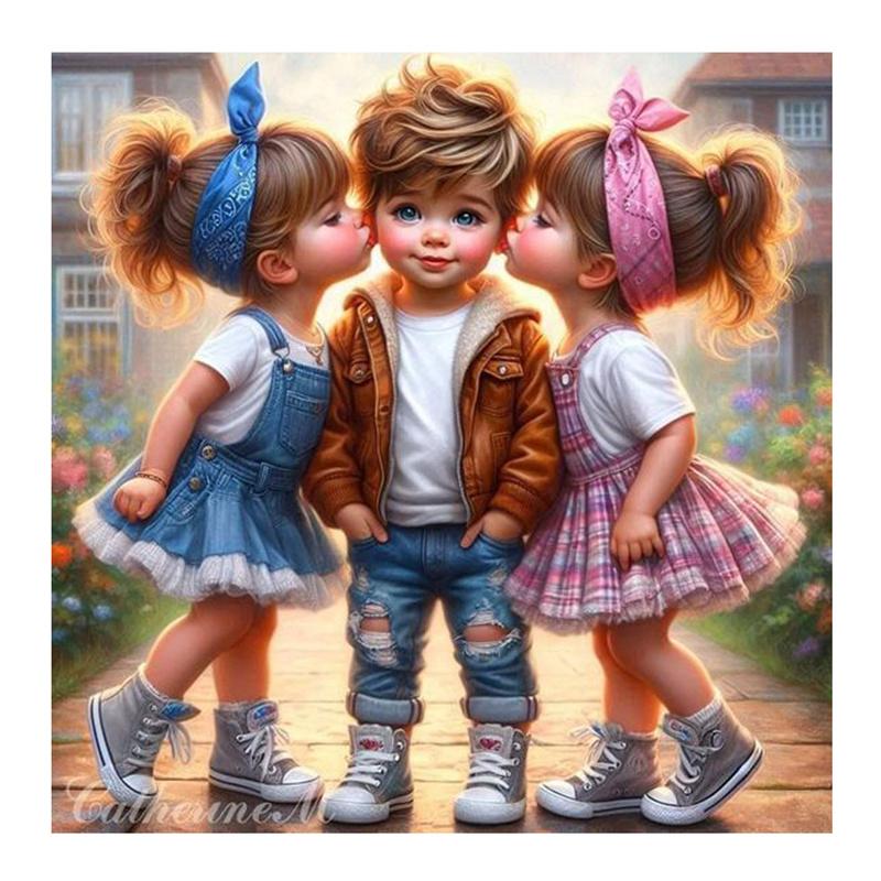 Сладкая парочка 5d DIY полная алмазная картина милая девочка и мальчик собака медведь новая алмазная мозаика вышивка для подарка на день рождения декор комнаты