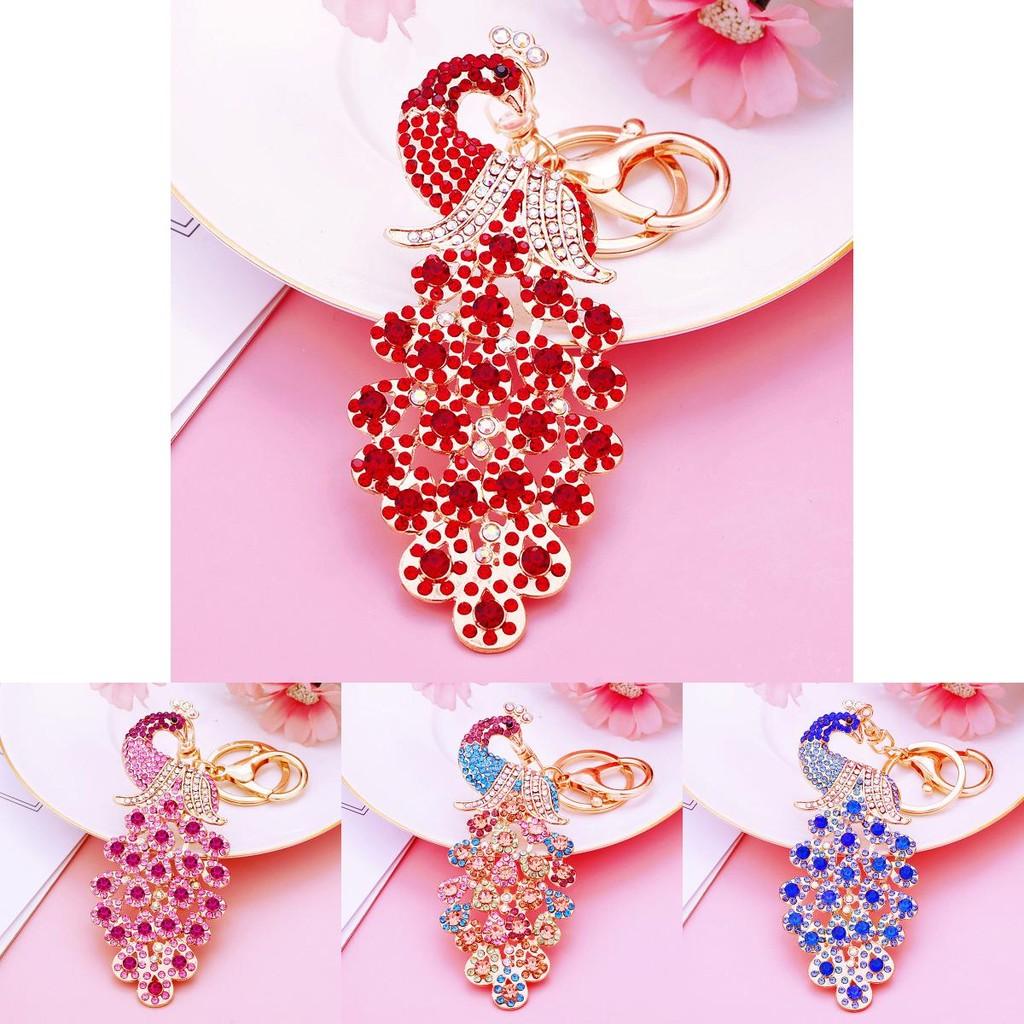 Изысканный металлический брелок с павлином из страз, очаровательный шарм для сумки, креативный аксессуар, подарок