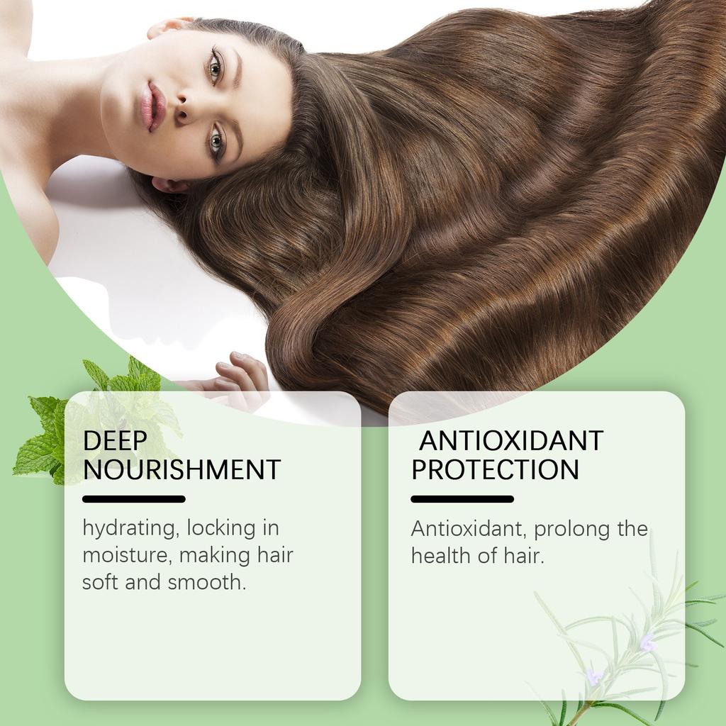 Шампунь с перечной мятой, увлажняющий шампунь, питательный шампунь для вьющихся волос, шампунь для гладкости и сияния, питательный шампунь для волос, 100 мл