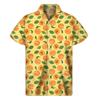 Orange Pitaya 3D Print Fruit Graphic Men Shirt Hawaiian Shirts Tops Beach Short Sleeve Button Lapel Blouse