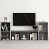3 Piece TV Cabinet Set Concrete Grey Particleboard
