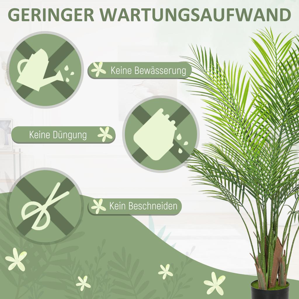 Artificial Palm Large 120cm Artificial Plant, Plastic Artificial Plants in Pot for Living Room Office