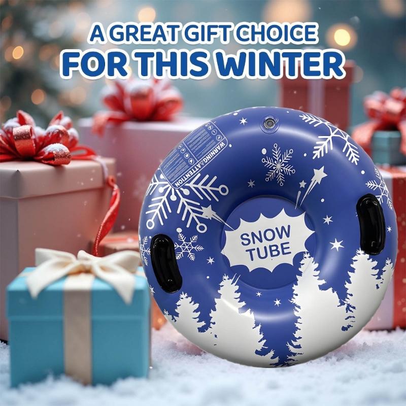 Надувные санки-трубы для катания по снегу с ручками, утолщенные зимние санки-трубы, складные санки-трубы для катания на лыжах.