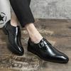 Dress Leather Shoes Men Business Oxford Shoes Fashion Carved England Buckle Formal Mengke Shoe Pointed Office Wedding Men Shoe
