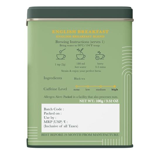 Чай Английский Завтрак LUXMI Estates 100 г Жестяная банка с рассыпным чаем | История двух поместий | Мягкий, ароматный, насыщенный, с кофеином | 100 грамм