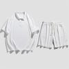 Large Waffle Polo Shirt Suit Summer Solid Casual Versatile Two-piece Suit for Men and Women