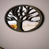 60.96 Cm Wall Hanging Mirror Frame Tree Design for Home Decor Wooden Mirror Panel