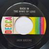 7-дюймовая пластинка ДЖЕК ГРИН - Back In The Arms Of Love 732558 Decca 1969 Канада Фолк Б/У