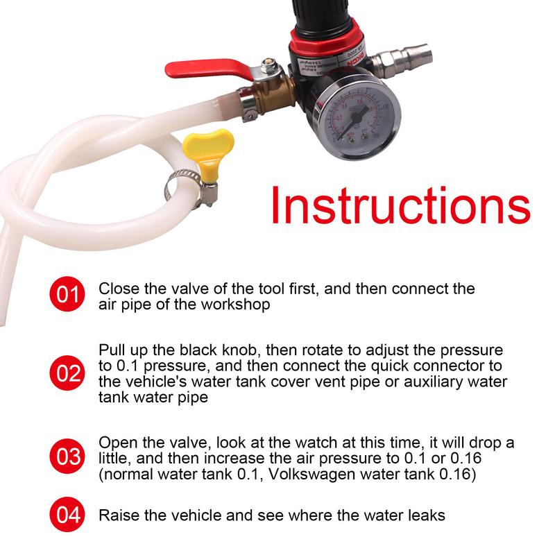 Тестер давления радиатора охлаждения автомобиля. Прибор для проверки герметичности водяного бака автомобиля. Детектор течи водяного бака системы охлаждения автомобиля. Быстрый и