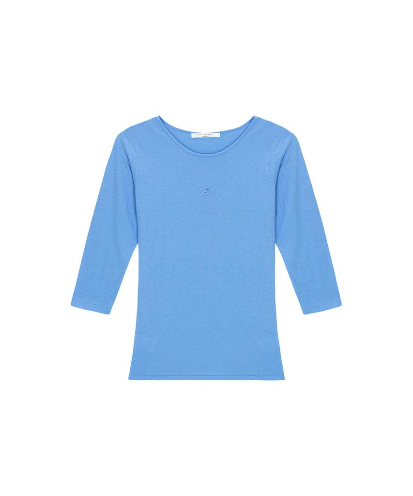LEI AVERY Basic Cotton Sleeveless Slim Fit T-Shirt (Blue)