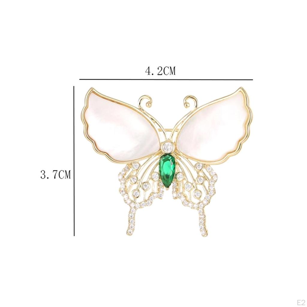 Butterfly Brooch Pin Rhinestone Decoration Badge Animal Lapel for Tuxedo Men