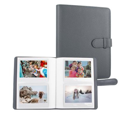 Kinokoo для фотоальбома Fujifilm Instax Wide 400, вмещает 80 фотографий размером 3,4x4,3 дюйма, доступен в 3 цветах, из ПУ-кожи (Серый), Подарок на день рождения