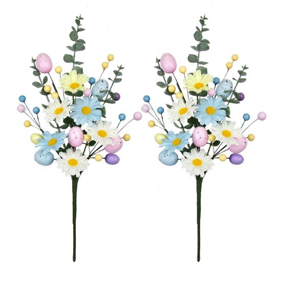 Юшэн Стебли пасхальных яиц Весенние искусственные цветочные пики Имитация ветки с пенопластовыми яйцами для домашнего декора, наполнитель для вазы, центральный элемент стола