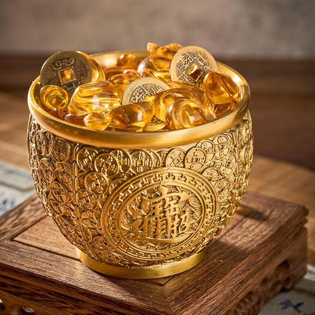 Латунная чаша богатства «Обильное благословение» — стильное настольное украшение для успеха и процветания